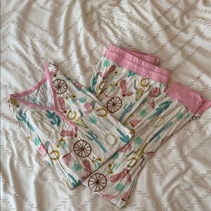 Little Sleepies Western Pajama Set with Pink Accents